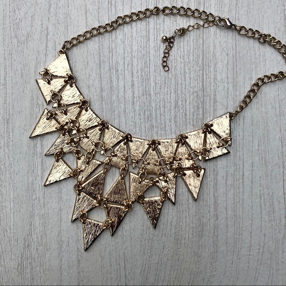 Black Geometric Statement Necklace - image 8